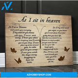 As I Sit in Heaven Butterfly Memorial LPoster Canvas Wall Decor Visual Art Gift For Family Friend