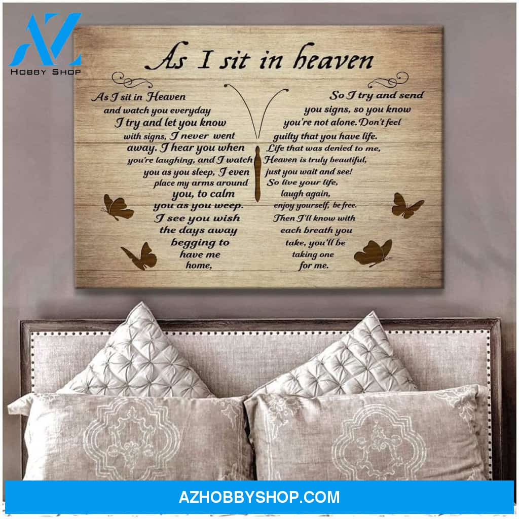Zalooo As I Sit In Heaven Butterfly Wall Art Canvas