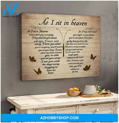 Zalooo As I Sit In Heaven Butterfly Wall Art Canvas