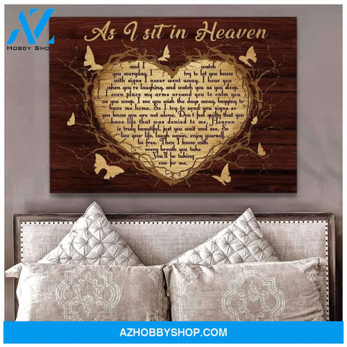 As I Sit In Heaven Butterfly Wall Art Canvas, Wall Decor Visual Art