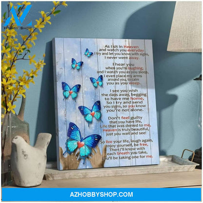 As I Sit In Heaven Butterfly Wall Art Canvas, Wall Decor Visual Art