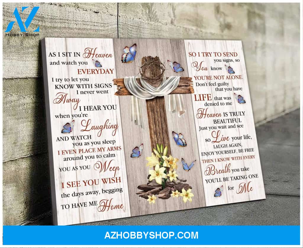 As I Sit In Heaven Butterfly Wall Art Canvas, Wall Decor Visual Art