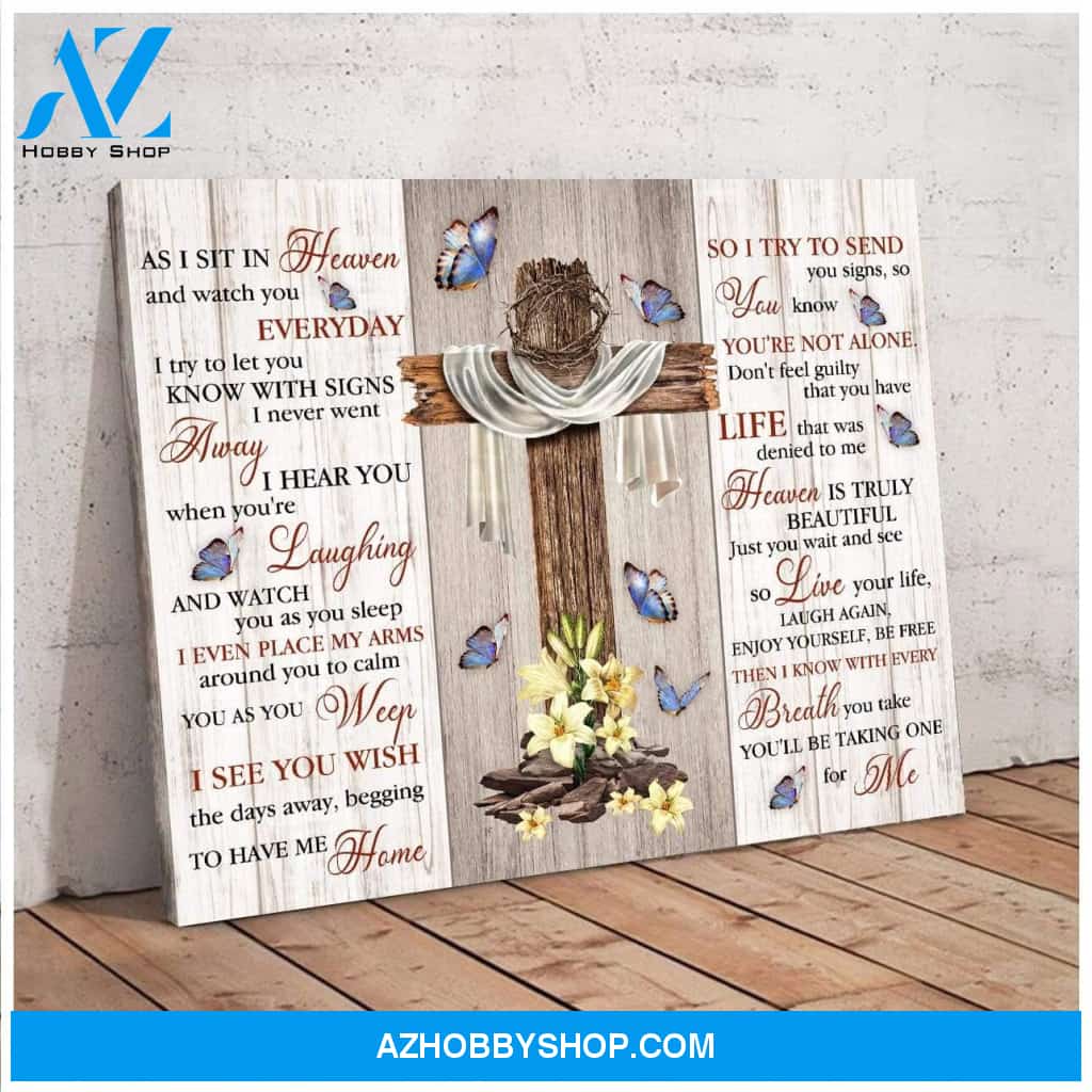As I Sit In Heaven Butterfly Wall Art Canvas, Wall Decor Visual Art
