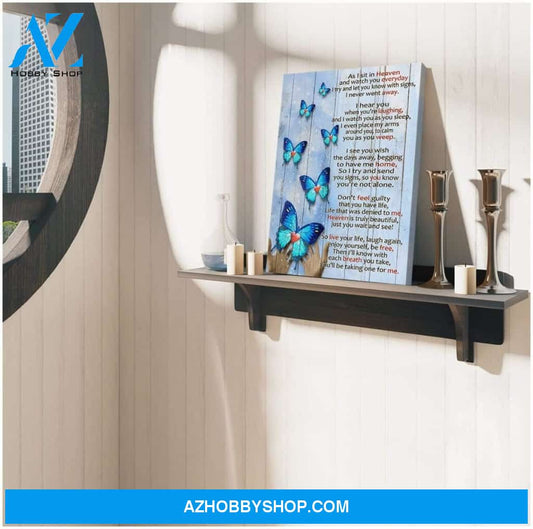 As I Sit In Heaven Butterfly Wall Art Canvas, Wall Decor Visual Art