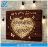 As I Sit In Heaven Butterfly Wall Art Canvas, Wall Decor Visual Art