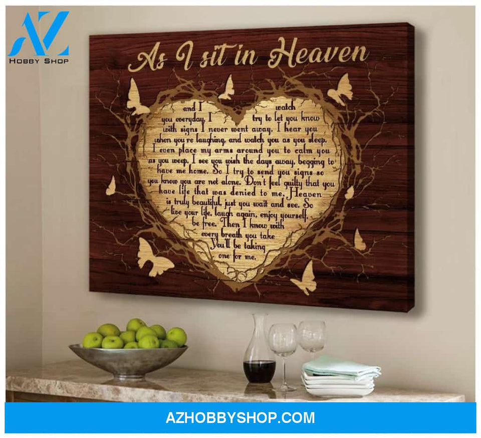 As I Sit In Heaven Butterfly Wall Art Canvas, Wall Decor Visual Art