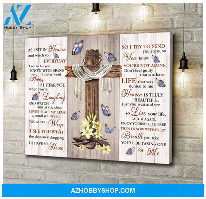 As I Sit In Heaven Butterfly Wall Art Canvas, Wall Decor Visual Art