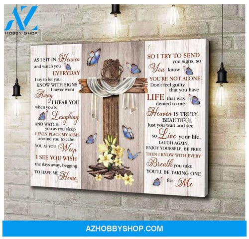 As I Sit In Heaven Butterfly Wall Art Canvas, Wall Decor Visual Art