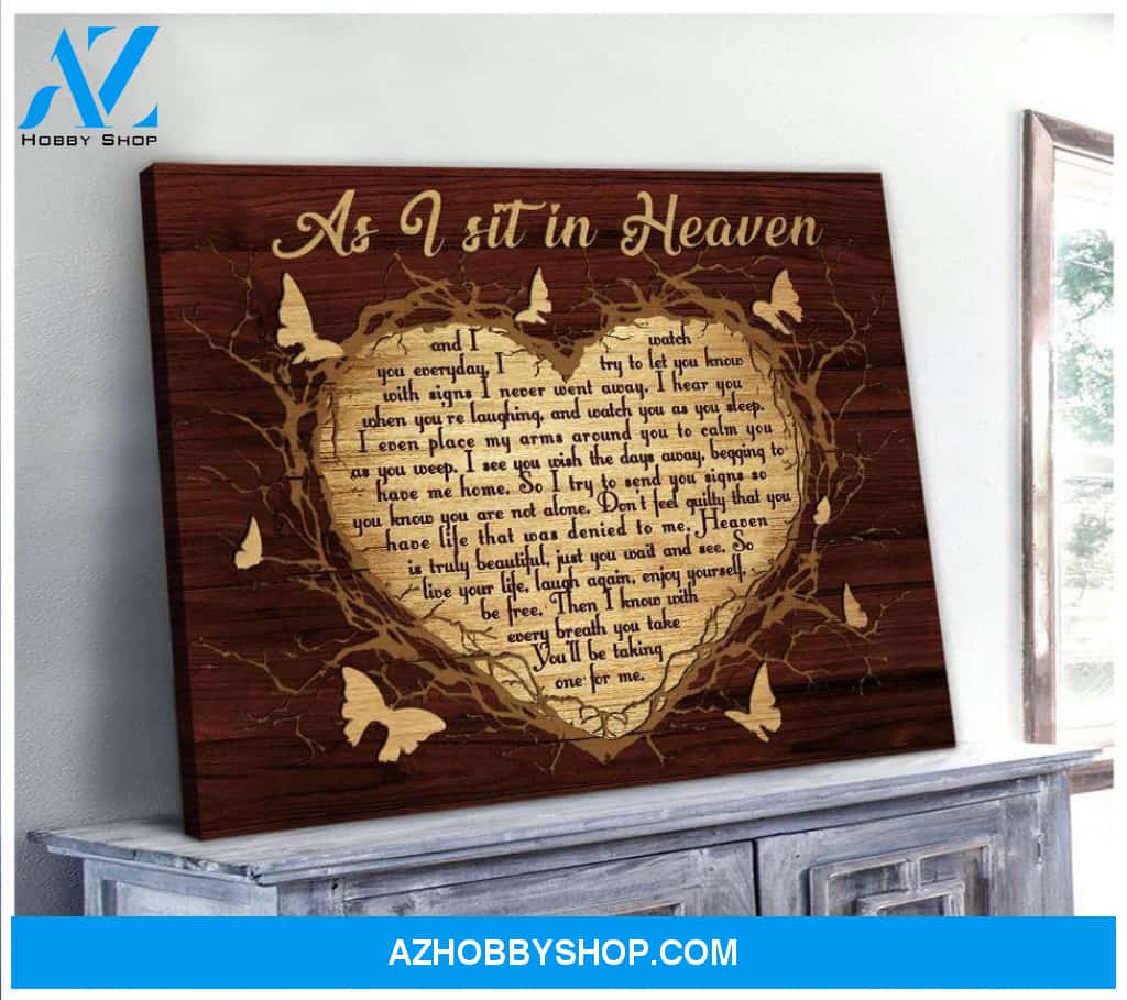 As I Sit In Heaven Butterfly Wall Art Canvas, Wall Decor Visual Art