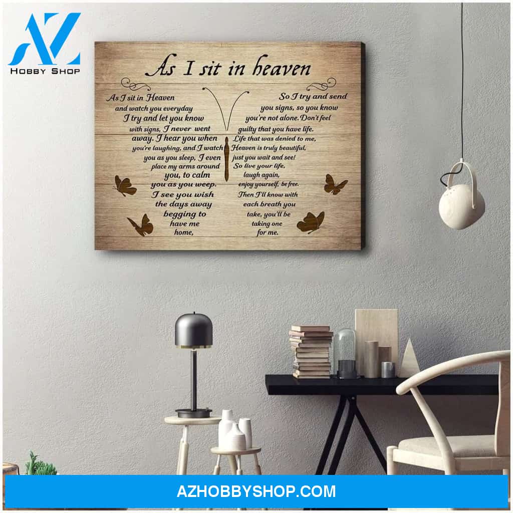 Zalooo As I Sit In Heaven Butterfly Wall Art Canvas