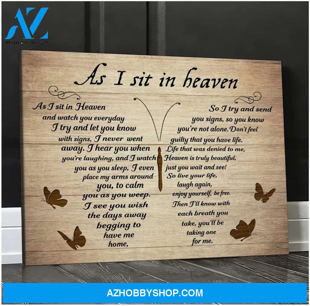 Zalooo As I Sit In Heaven Butterfly Wall Art Canvas
