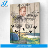 As I Sit In Heaven Camping Background Personalized Photo Memorial Canvas, Canvas Wall Art Gif For Family Gift for Remembrance