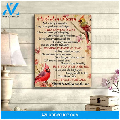 As I Sit In Heaven Cardinal 4 Wall Art Canvas, Wall Decor Visual Art