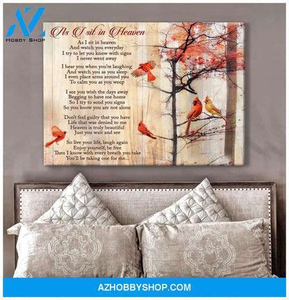 As I Sit In Heaven Cardinal Wall Art Canvas, Wall Decor Visual Art