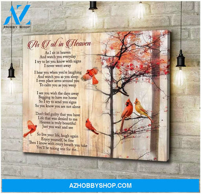 As I Sit In Heaven Cardinal Wall Art Canvas, Wall Decor Visual Art