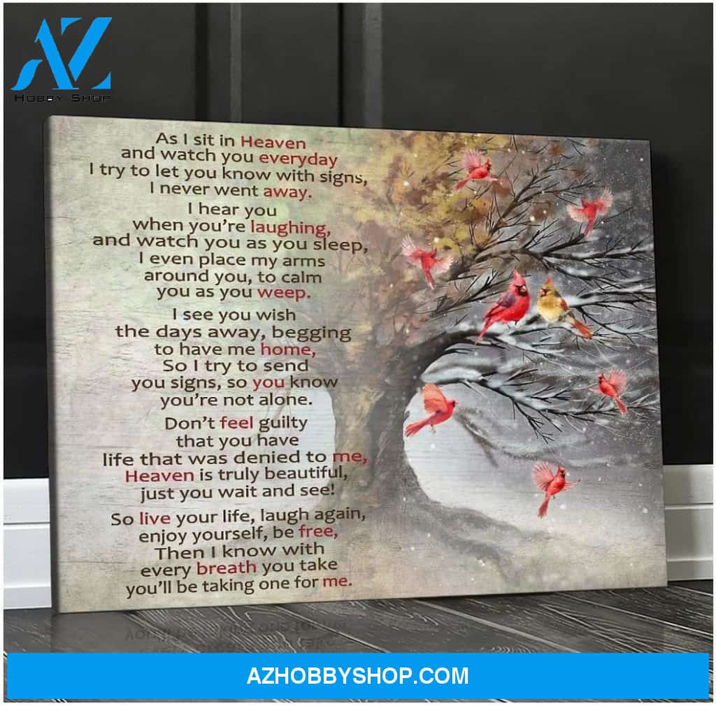 As I Sit In Heaven Cardinal Wall Art Canvas, Wall Decor Visual Art