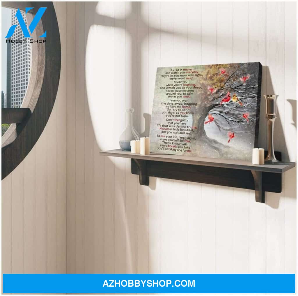 As I Sit In Heaven Cardinal Wall Art Canvas, Wall Decor Visual Art