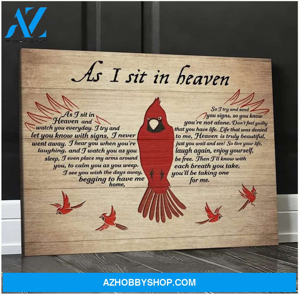 As I Sit In Heaven Cardinal Wall Art Canvas, Wall Decor Visual Art