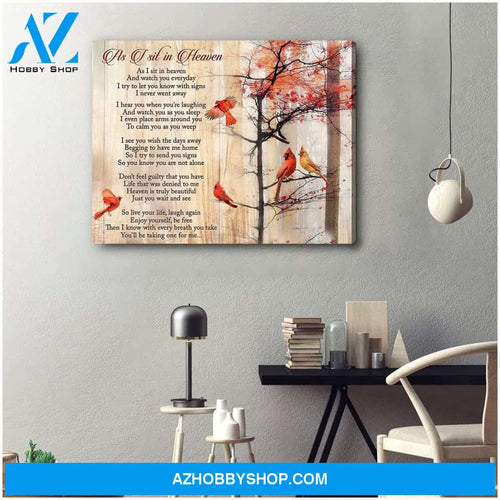 As I Sit In Heaven Cardinal Wall Art Canvas, Wall Decor Visual Art