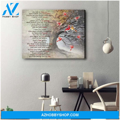 As I Sit In Heaven Cardinal Wall Art Canvas, Wall Decor Visual Art