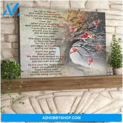 As I Sit In Heaven Cardinal Wall Art Canvas, Wall Decor Visual Art