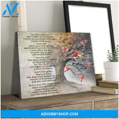 As I Sit In Heaven Cardinal Wall Art Canvas, Wall Decor Visual Art