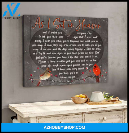 As I Sit In Heaven Cardinals Canvas Wall Art Decor, Wall Decor Visual Art