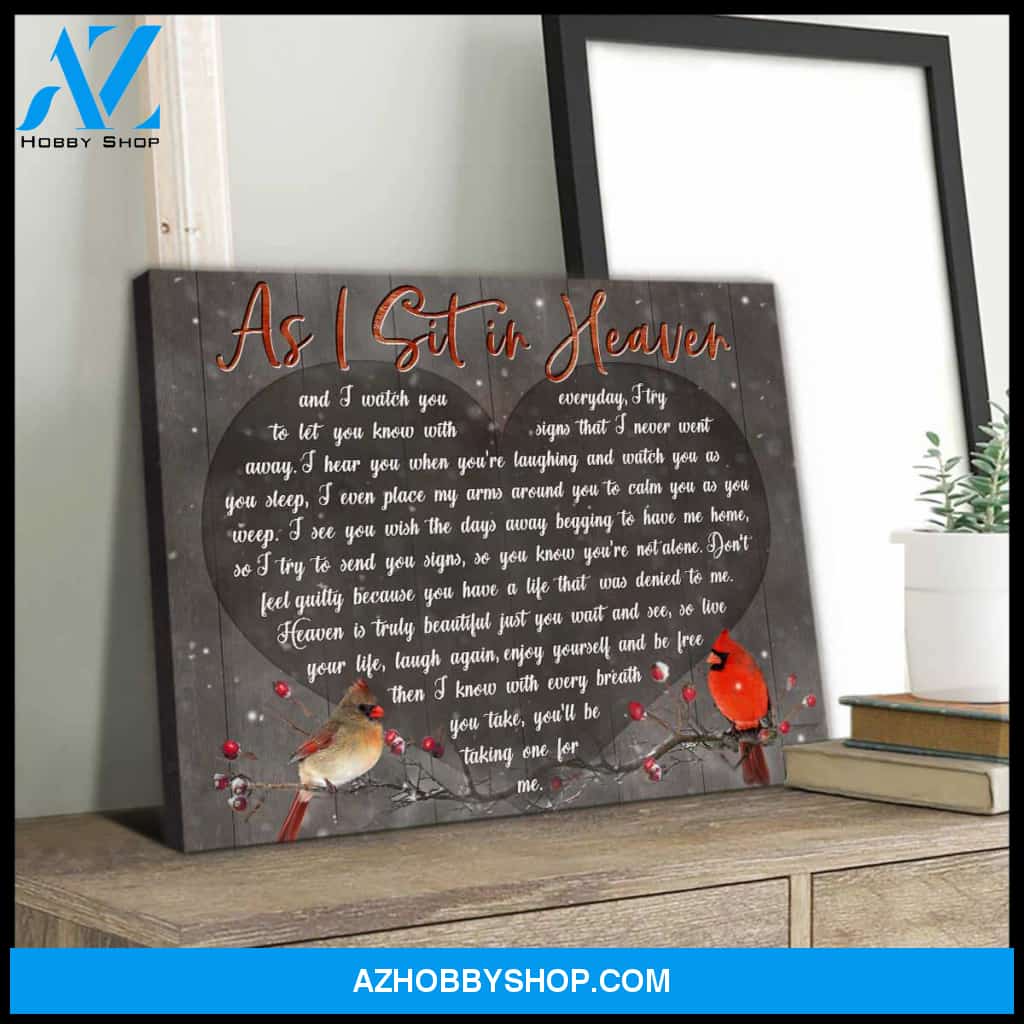 As I Sit In Heaven Cardinals Canvas Wall Art Decor, Wall Decor Visual Art