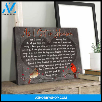 As I Sit In Heaven Cardinals Canvas Wall Art Decor, Wall Decor Visual Art