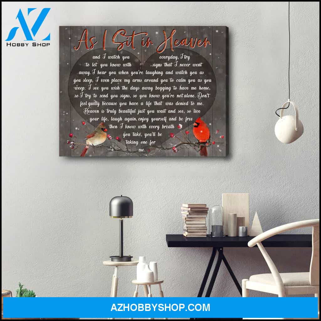 As I Sit In Heaven Cardinals Canvas Wall Art Decor, Wall Decor Visual Art
