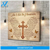 As I Sit In Heaven Cross Butterfly Wall Art Canvas, Wall Decor Visual Art