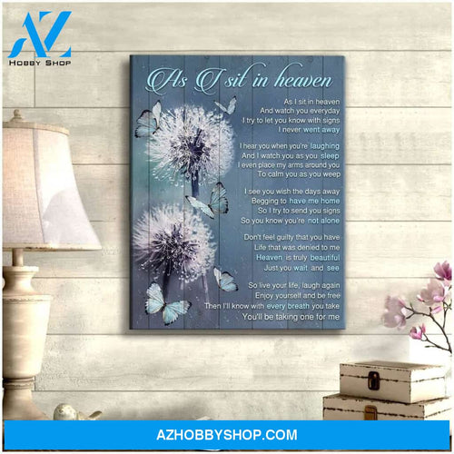 As I Sit In Heaven Dandelion Butterfly Wall Art Canvas, Wall Decor Visual Art