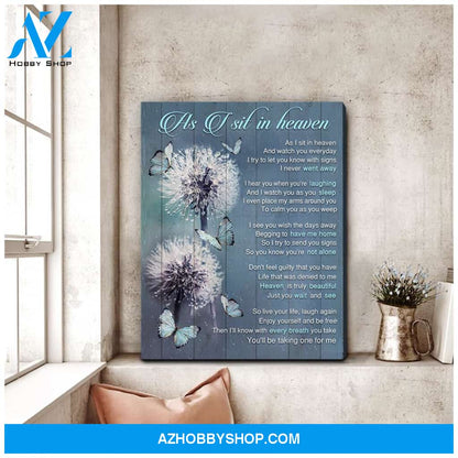 As I Sit In Heaven Dandelion Butterfly Wall Art Canvas, Wall Decor Visual Art