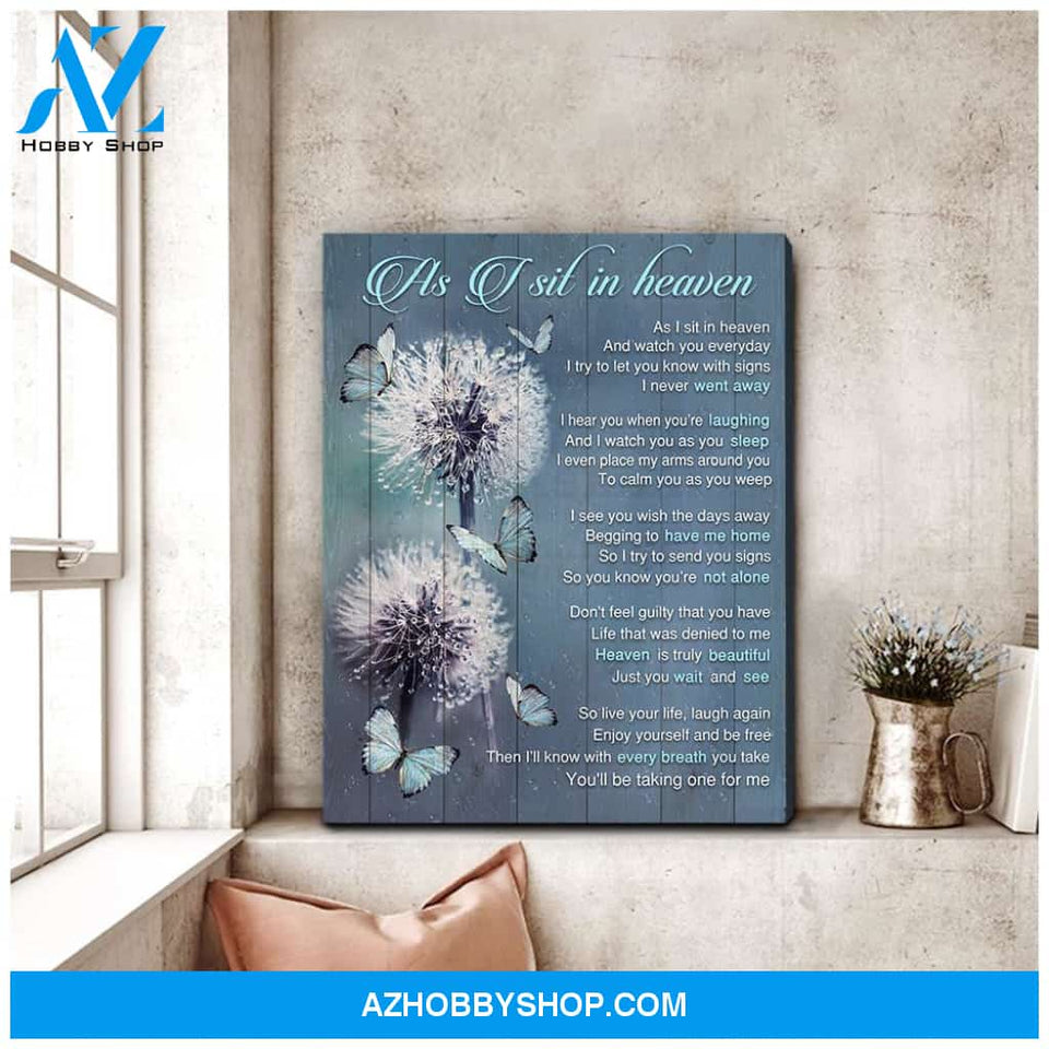As I Sit In Heaven Dandelion Butterfly Wall Art Canvas, Wall Decor Visual Art