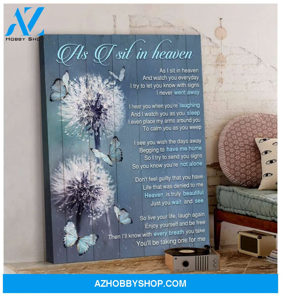 Zalooo As I Sit In Heaven Dandelion Butterfly Wall Art Canvas