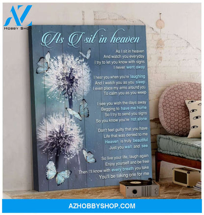 Zalooo As I Sit In Heaven Dandelion Butterfly Wall Art Canvas