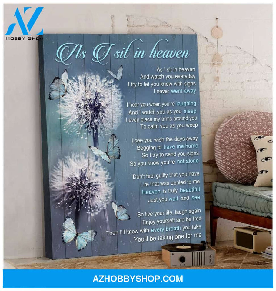 Zalooo As I Sit In Heaven Dandelion Butterfly Wall Art Canvas