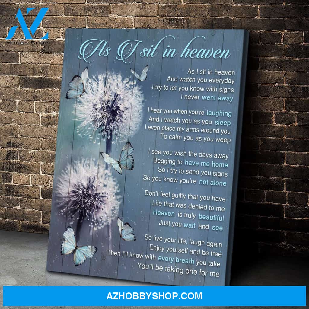 Zalooo As I Sit In Heaven Dandelion Butterfly Wall Art Canvas
