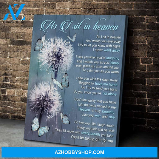 Zalooo As I Sit In Heaven Dandelion Butterfly Wall Art Canvas