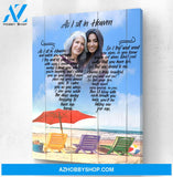 As I Sit In Heaven Day At The Beach Background, Personalized Photo Memorial Canvas, Canvas Wall Art Gift For Family Gift for Remembrance