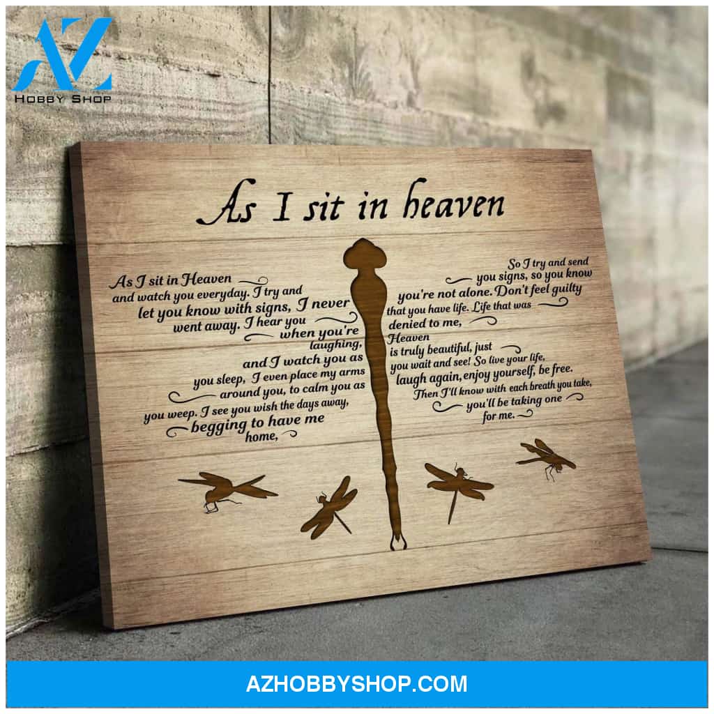 Top #31 As I Sit In Heaven Dragonfly Canvas Wall Art, Wall Decor Visual Art