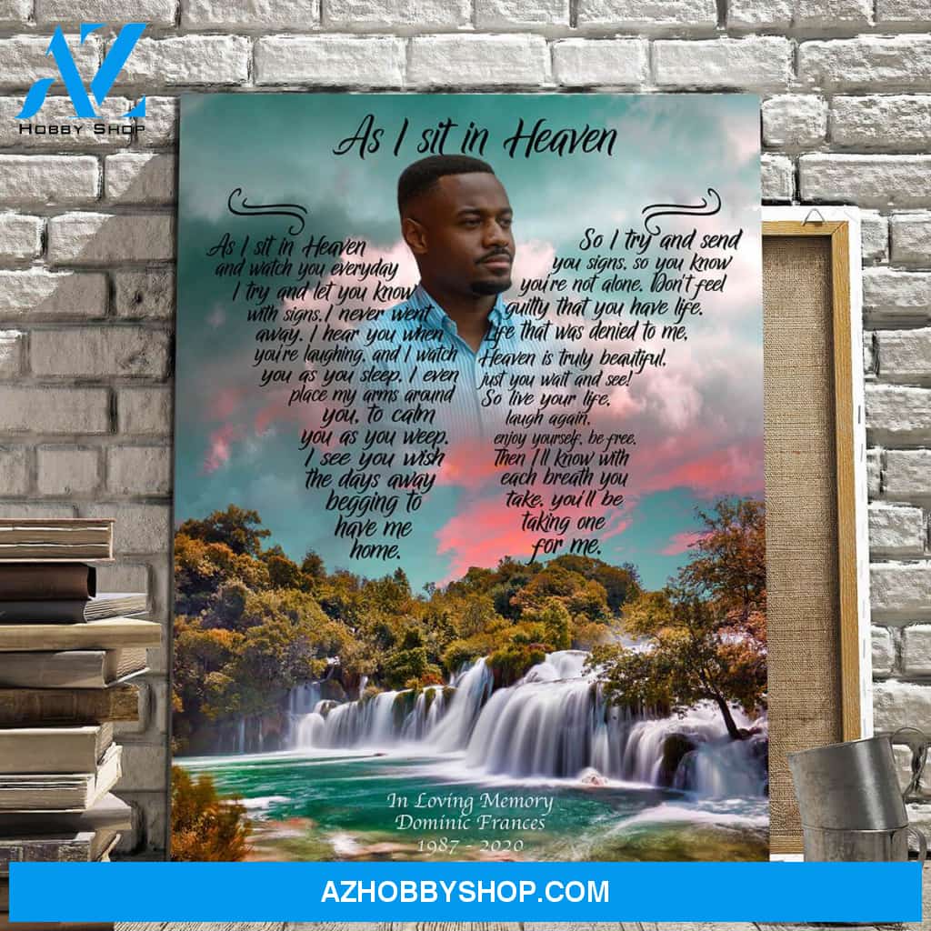 As I Sit In Heaven, Escape To Blue Ridge, Canvas, Canvas Wall Art Gift For Family Gift for Remembrance