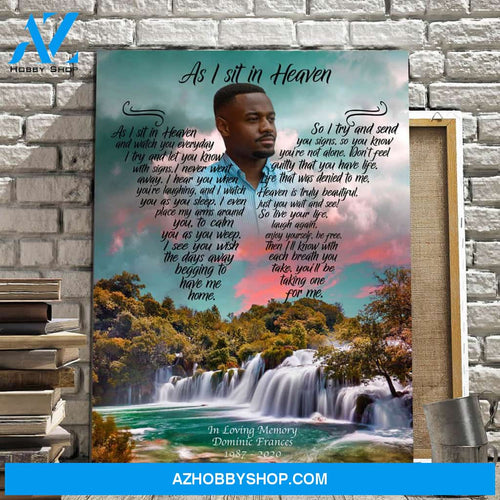 As I Sit In Heaven, Escape To Blue Ridge, Canvas, Canvas Wall Art Gift For Family Gift for Remembrance