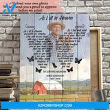 As I Sit In Heaven Farm Background, Personalized Photo Memorial Canvas, Canvas Wall Art Gift For Family Gift for Remembrance