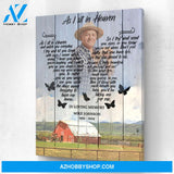 As I Sit In Heaven Farm Background, Personalized Photo Memorial Canvas, Canvas Wall Art Gift For Family Gift for Remembrance