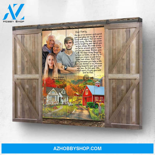 As I Sit in Heaven Farmhouse Door Personalized Photo Memorial Canvas, Canvas Wall Art Gift for Family
