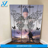 As I Sit In Heaven Fishing Background, Personalized Photo Memorial Canvas, Canvas Wall Art Gift For Family Gift for Remembrance