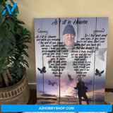 As I Sit In Heaven Fishing Background, Personalized Photo Memorial Canvas, Canvas Wall Art Gift For Family Gift for Remembrance