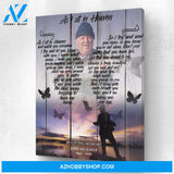 As I Sit In Heaven Fishing Background, Personalized Photo Memorial Canvas, Canvas Wall Art Gift For Family Gift for Remembrance