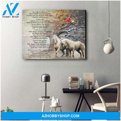 As I Sit In Heaven Horse Wall Art Canvas, Wall Decor Visual Art